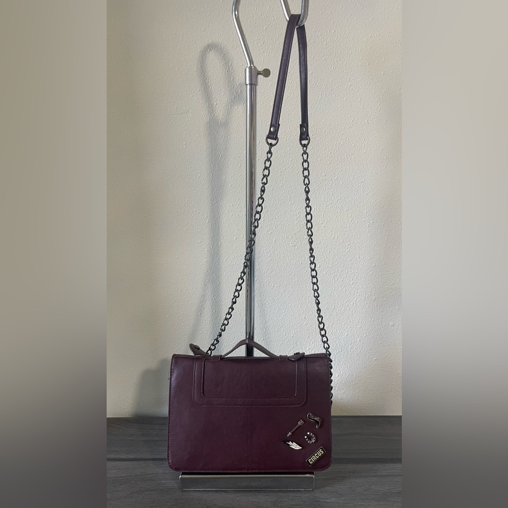 👛 Circus by Sam Edelman Burgundy Wine Red Chain Strap Crossbody/Tote Bag NWOT
